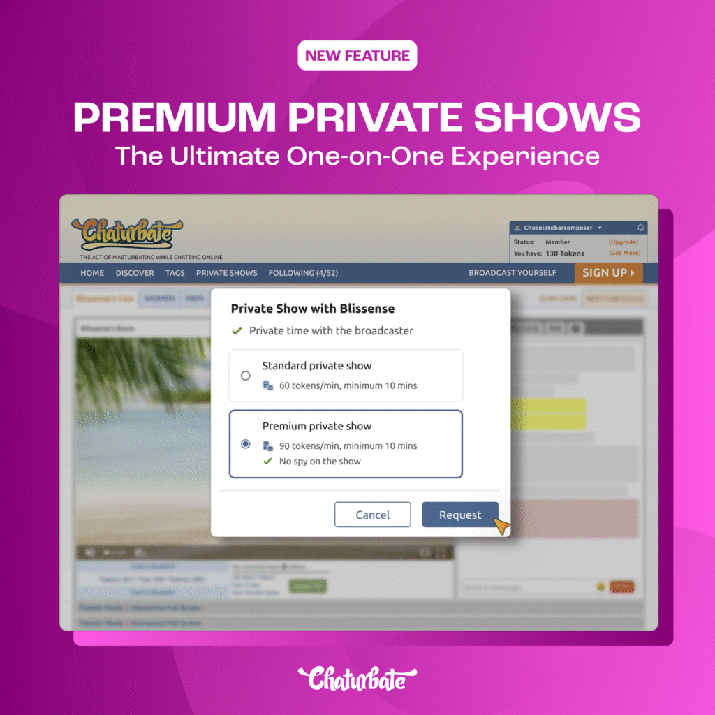 Illustration of Chaturbate’s Premium Private Show feature
