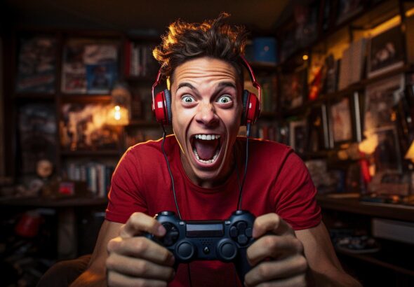 Illustration of an excited player representing the fun and interactive side of Chaturbate’s app ecosystem. Featured in CamboysHub’s article on Chaturbate games and developer creativity.